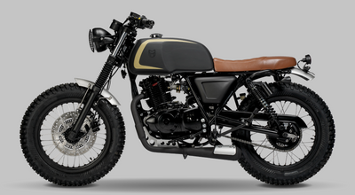 Rugged all terain Matt Black with Gold trim motorcycle with 250cc